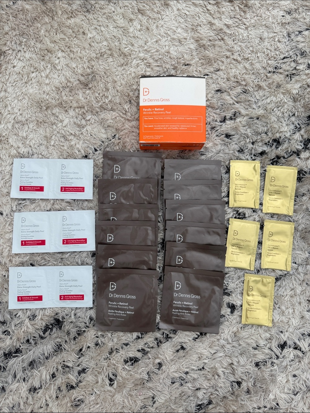 Dr. Dennis Gross BUNDLE , 3 Peels,    12 Ferulic & Retinol pads, 5 Serums